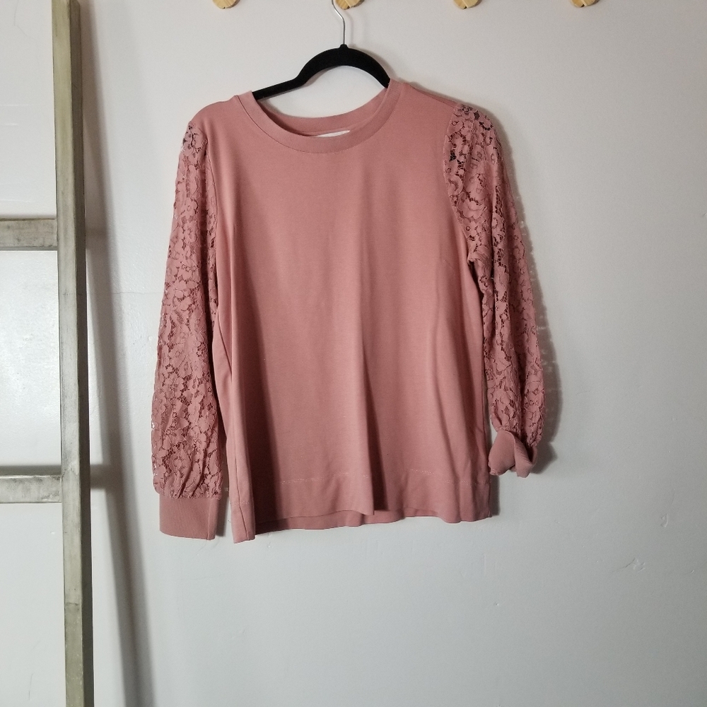 ROSE & OLIVE WOMEN'S LONG SLEEVE PINK BLOUSE SIZE MEDIUM
